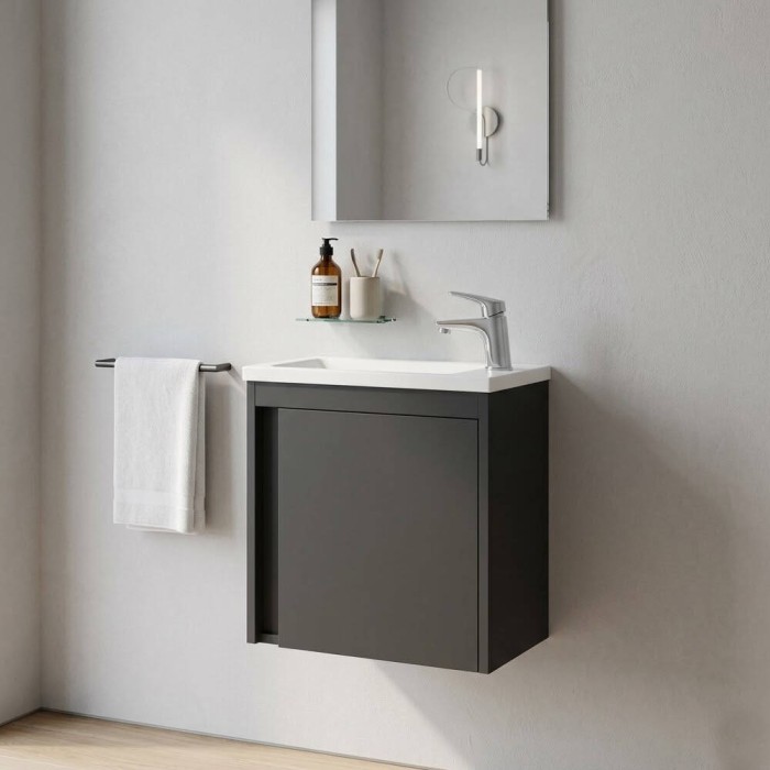 Тумба з раковиною Devit Small 063050B, 50 см, чорний