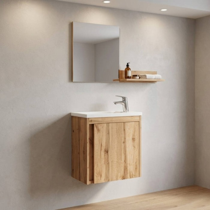 Тумба з раковиною Devit Small 063050O, 50 см, дуб