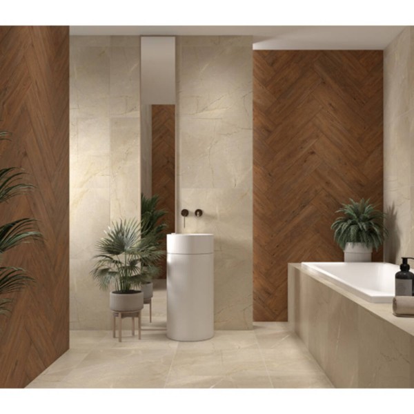 Керамограніт Ceramika Gres Gres Steelwood Brown 17,5x60 см