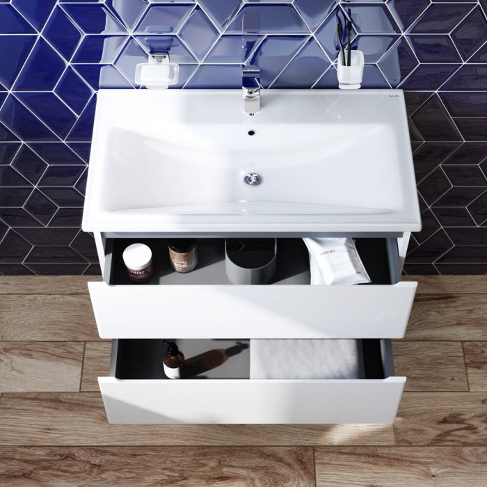 Тумба з раковиною AM.PM X-Joy M85 - FHX0802 - WC0802WG38 підвісна, 80 см, білий глянець