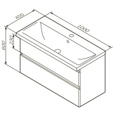Тумба з раковиною AM.PM X-Joy M85 - FHX1002 - WC1002WG38 підвісна, 100 см, білий глянець