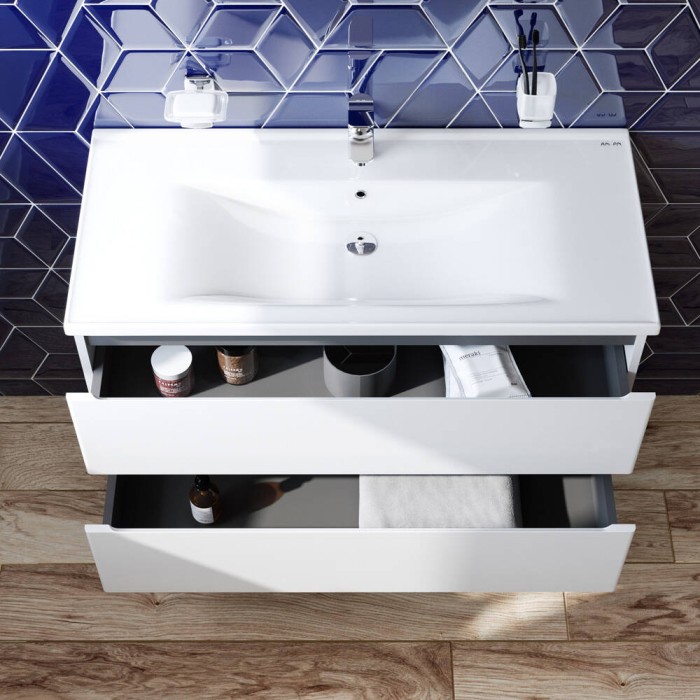 Тумба з раковиною AM.PM X-Joy M85 - FHX1002 - WC1002WG38 підвісна, 100 см, білий глянець