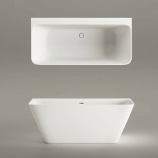Ванна зі штучного каменю PAA Quadro Wall VAQUA/00 160х75см, пристінна, білий глянець