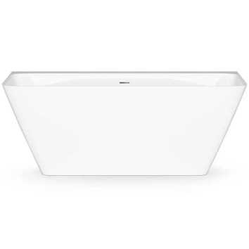 Ванна зі штучного каменю PAA Quadro Wall VAQUA/00 160х75см, пристінна, білий глянець