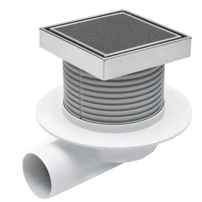 Двокорпусний трап MCH C 425 XL з горизонтальним підключенням DN50, h 113-169мм, під плитку