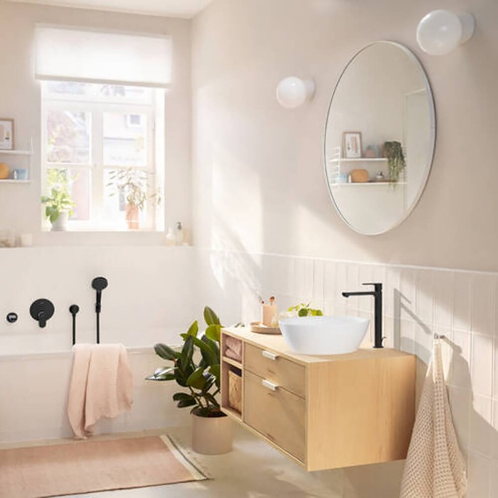 Змішувач для раковини Hansgrohe Rebris S CoolStart EcoSmart+ 72590670 чорний матовий Змішувач для раковини Hansgrohe Rebris S CoolStart EcoSmart+ 72590670 чорний матовий