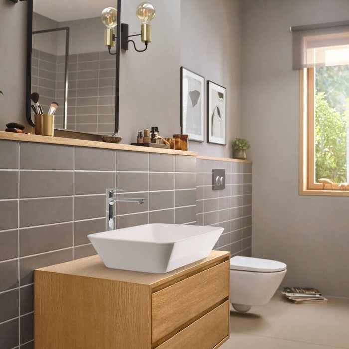 Змішувач для раковини Hansgrohe Rebris E 72591000 240 CoolStart EcoSmart+ з донним клапаном Змішувач для раковини Hansgrohe Rebris E 72591000 240 CoolStart EcoSmart+ з донним клапаном