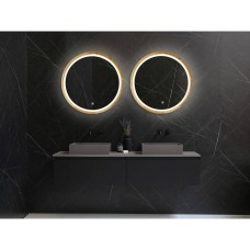 Дзеркало Luxury Wood Perfection Slim з LED підсвіткою, дуб натуральний, сенсорна кнопка-димер, 850х850мм