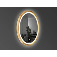 Дзеркало Luxury Wood Perfection Slim з LED підсвіткою, дуб натуральний, сенсорна кнопка-димер, 850х850мм