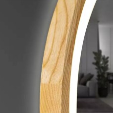 Дзеркало Luxury Wood Perfection Slim з LED підсвіткою, дуб натуральний, сенсорна кнопка-димер,750х750мм