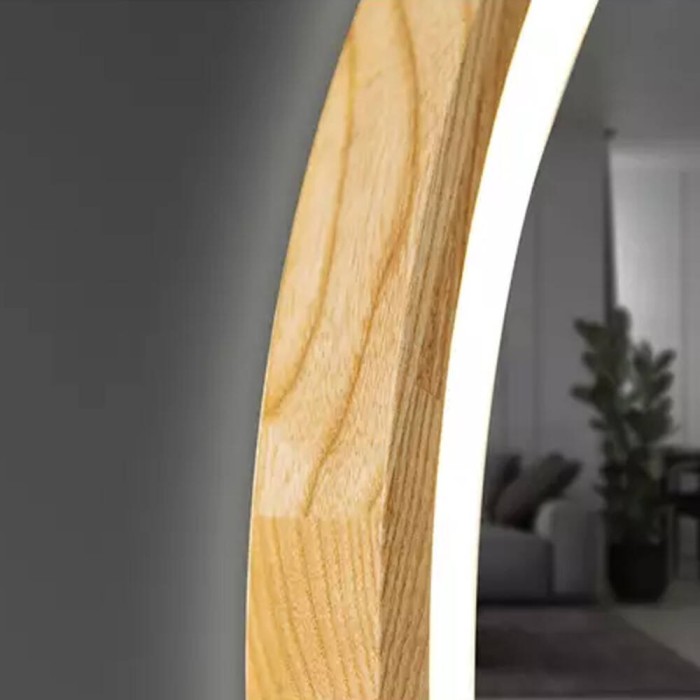 Дзеркало Luxury Wood Perfection Slim з LED підсвіткою, дуб натуральний, сенсорна кнопка-димер,750х750мм