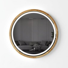 Дзеркало Luxury Wood Perfection Slim з LED підсвіткою, дуб натуральний, сенсорна кнопка-димер,750х750мм