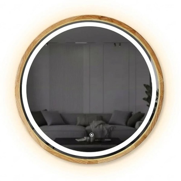 Дзеркало Luxury Wood Perfection Slim з LED підсвіткою, дуб натуральний, сенсорна кнопка-димер, 650х650мм
