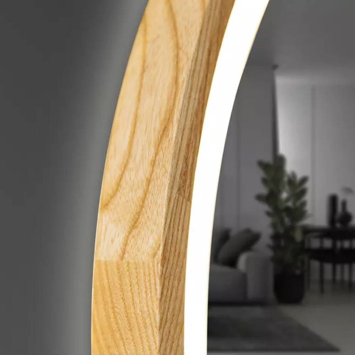 Дзеркало Luxury Wood Perfection Slim з LED підсвіткою, дуб натуральний, сенсорна кнопка-димер, 650х650мм