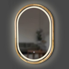 Дзеркало Luxury Wood Freedom Slim з LED підсвіткою, дуб натуральний, сенсорна кнопка-димер, 500х800 мм