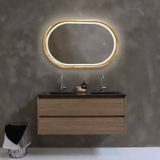 Дзеркало Luxury Wood Freedom Slim з LED підсвіткою, дуб натуральний, сенсорна кнопка-димер, 500х800 мм
