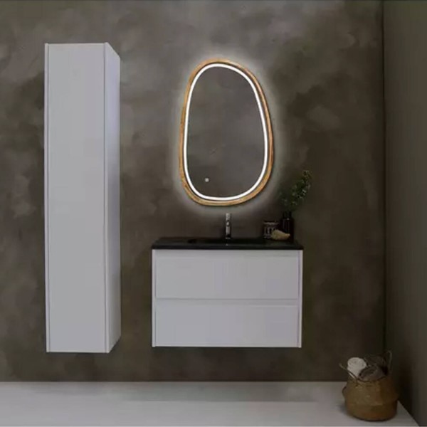 Дзеркало асиметричне Luxury Wood Dali з комбінованою LED підсвіткою, дуб натуральний, 550х850мм