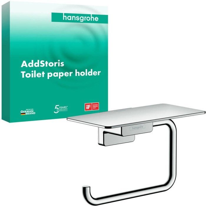 Тримач туалетного паперу з полицею Hansgrohe 41772000 хром