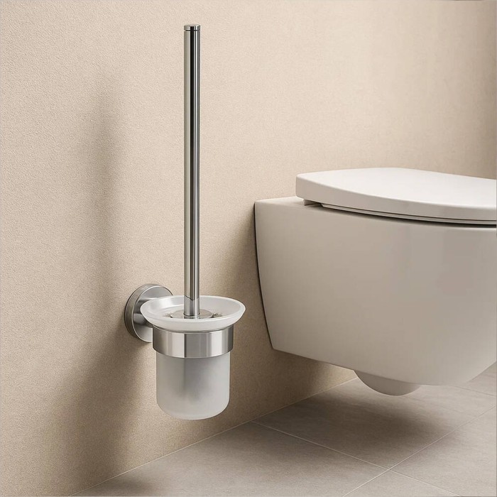 Щітка для унітаза Genwec Creta GW05 48 04 02 нержавіюча сталь, матове скло