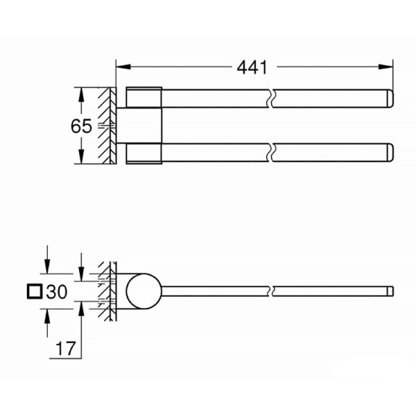 Тримач для рушників Grohe Selection 41219KF0 поворотний , чорний матовий