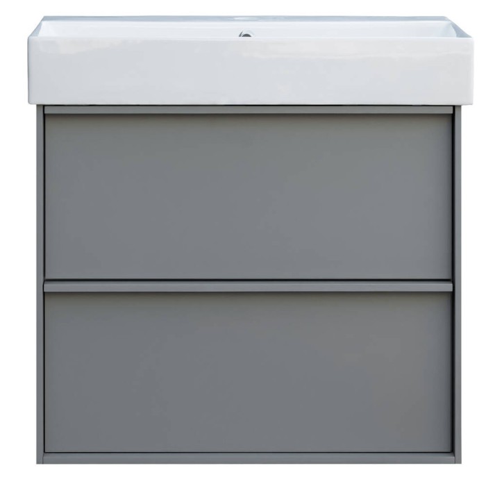 Тумба з раковиною Devit Quadra 083060G, 60 см, сіра матова