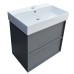 Тумба з раковиною Devit Quadra 083060G, 60 см, сіра матова