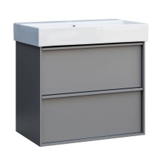 Тумба з раковиною Devit Quadra 083060G, 60 см, сіра матова