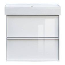 Тумба з раковиною Devit Quadra 083060W, 60 см, біла глянцева