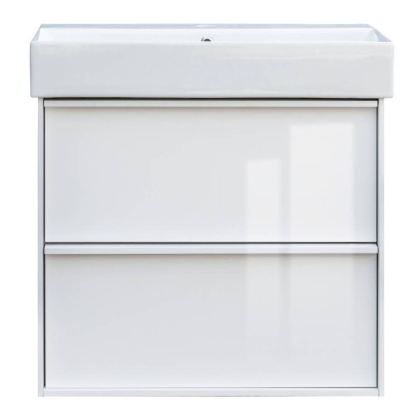 Тумба з раковиною Devit Quadra 083060W, 60 см, біла глянцева