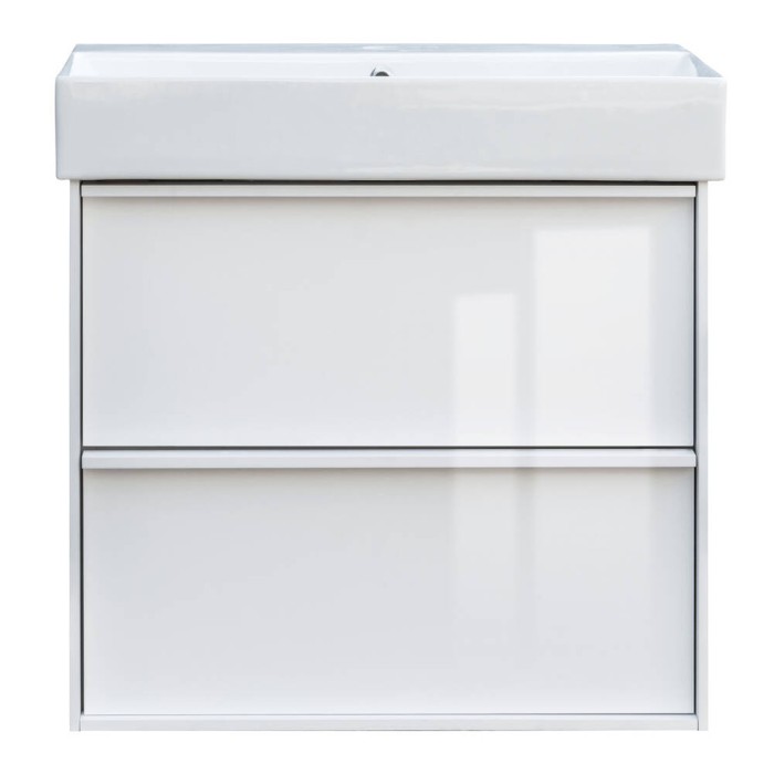 Тумба з раковиною Devit Quadra 083060W, 60 см, біла глянцева