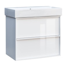 Тумба з раковиною Devit Quadra 083060W, 60 см, біла глянцева