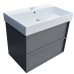 Тумба з раковиною Devit Quadra 083070G, 70 см, сіра матова