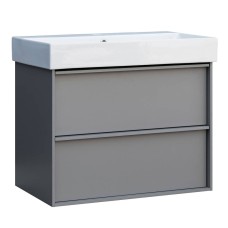 Тумба з раковиною Devit Quadra 083070G, 70 см, сіра матова