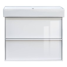 Тумба з раковиною Devit Quadra 083070W, 70 см, біла глянцева