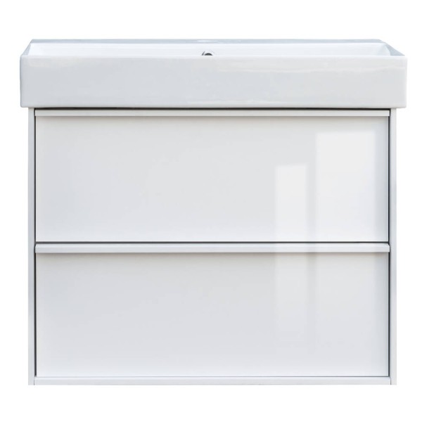 Тумба з раковиною Devit Quadra 083070W, 70 см, біла глянцева