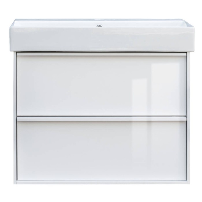 Тумба з раковиною Devit Quadra 083070W, 70 см, біла глянцева