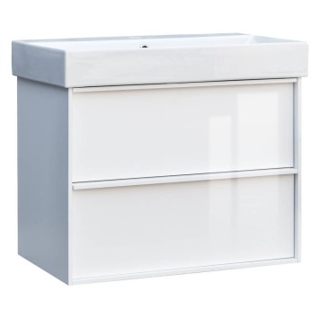 Тумба з раковиною Devit Quadra 083070W, 70 см, біла глянцева