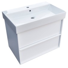 Тумба з раковиною Devit Quadra 083070WB, 70 см, біла матова