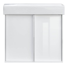 Тумба з раковиною Devit Quadra 083065W, 65 см, біла глянцева