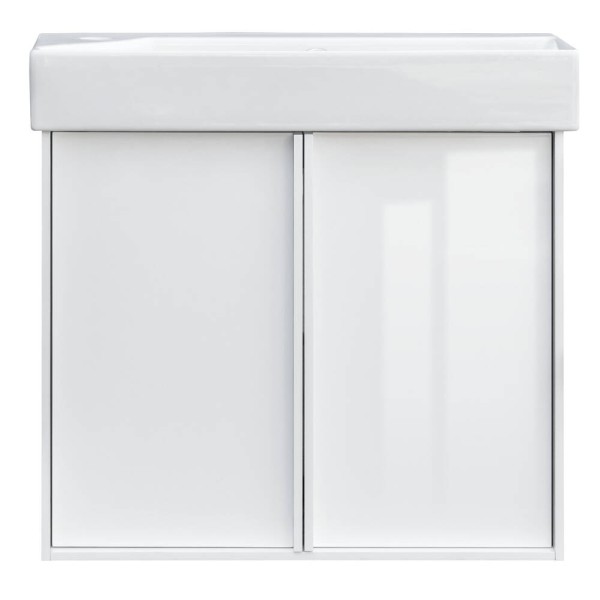 Тумба з раковиною Devit Quadra 083065W, 65 см, біла глянцева
