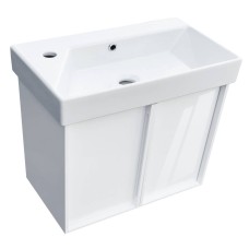 Тумба з раковиною Devit Quadra 083065W, 65 см, біла глянцева