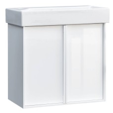 Тумба з раковиною Devit Quadra 083065W, 65 см, біла глянцева