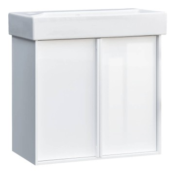 Тумба з раковиною Devit Quadra 083065W, 65 см, біла глянцева
