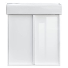 Тумба з раковиною Devit Quadra 83055W, 55 см, біла глянцева