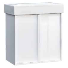Тумба з раковиною Devit Quadra 83055W, 55 см, біла глянцева