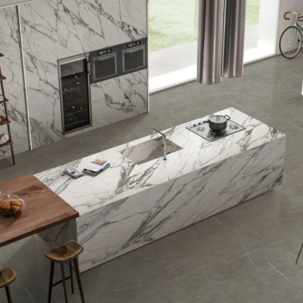 Керамограніт Almera Ceramica-2 Sgvb12279p100m Statuario Soul Lapp 120x270 см