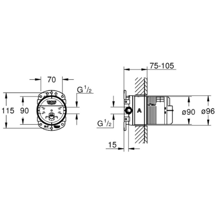 Прихована частина для верхнього душу Grohe Rainshower 26483000