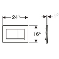 Клавіша змиву Geberit Sigma20 square 115.883.JT.1 білий мат/хром глянець
