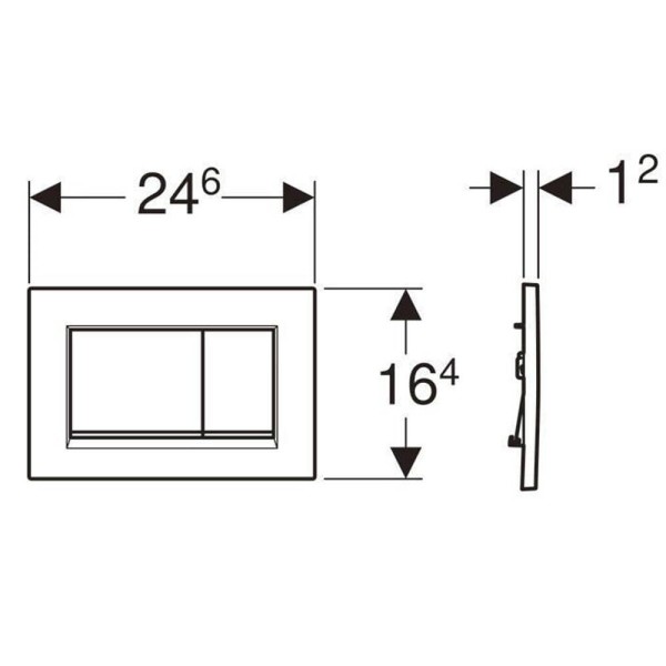 Клавіша змиву Geberit Sigma20 square 115.883.JT.1 білий мат/хром глянець