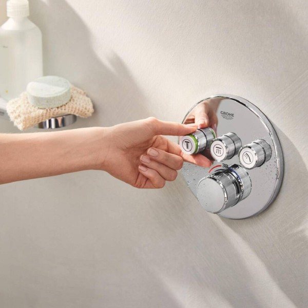 Душова система прихованого монтажу на 3 виходи з термостатом Grohe Grohtherm SmartControl 34863000